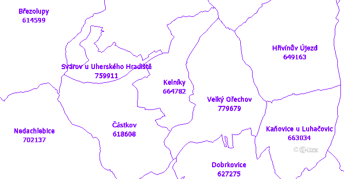 Katastrální mapa Kelníky