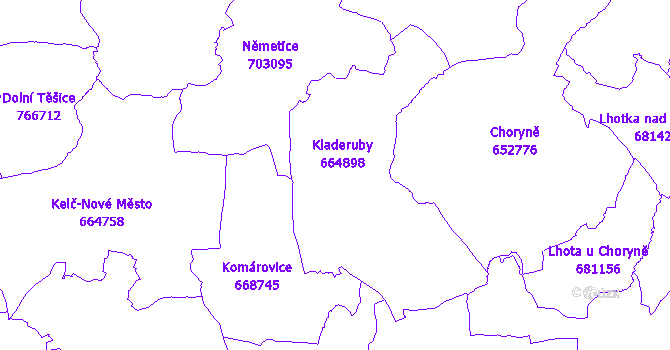 Katastrální mapa Kladeruby