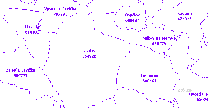 Katastrální mapa Kladky