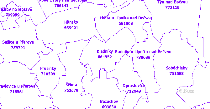 Katastrální mapa Kladníky