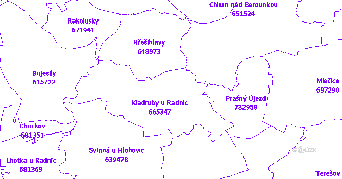 Katastrální mapa Kladruby