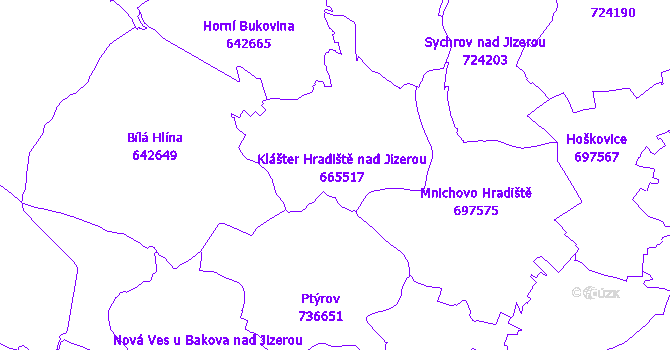 Katastrální mapa Klášter Hradiště nad Jizerou