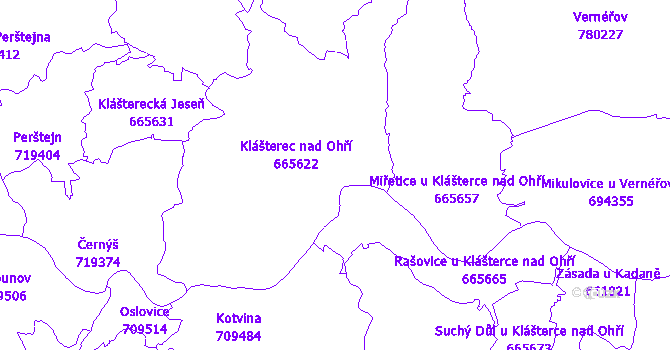 Katastrální mapa Klášterec nad Ohří