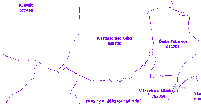 Katastrální mapa Klášterec nad Orlicí