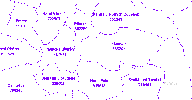 Katastrální mapa Klatovec