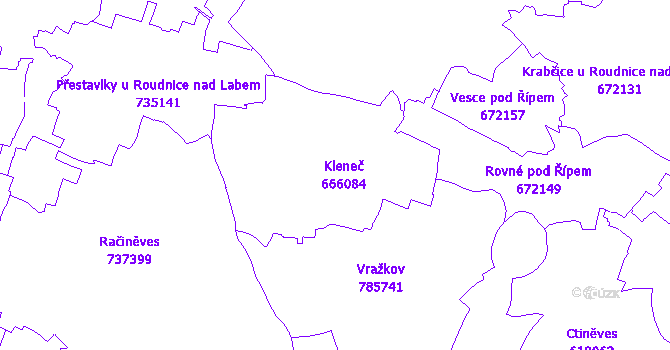 Katastrální mapa Kleneč