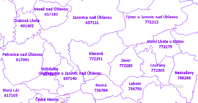 Katastrální mapa Klenová
