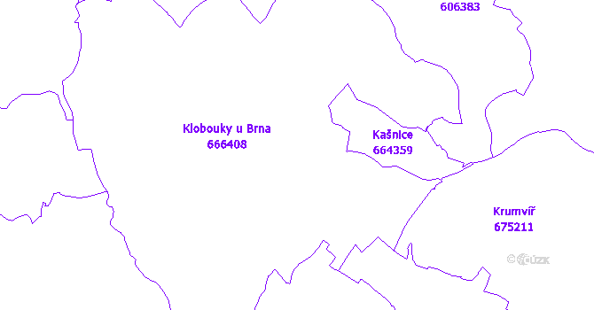 Katastrální mapa Klobouky u Brna