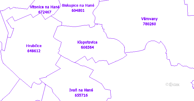 Katastrální mapa Klopotovice