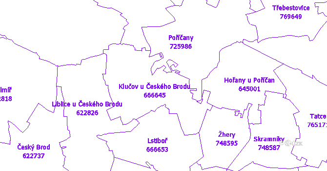 Katastrální mapa Klučov