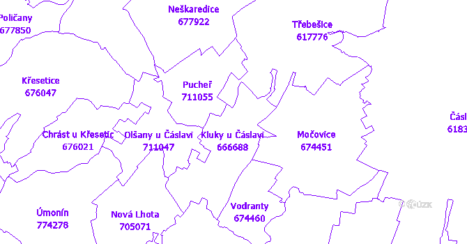Katastrální mapa Kluky