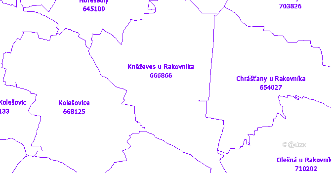 Katastrální mapa Kněževes