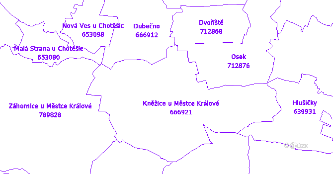 Katastrální mapa Kněžice