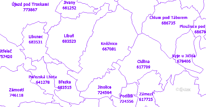 Katastrální mapa Kněžnice
