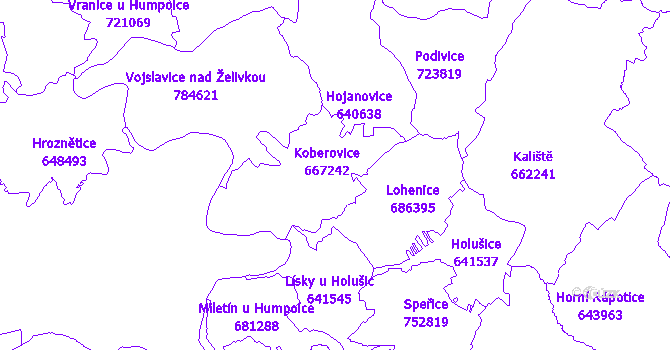 Katastrální mapa Koberovice