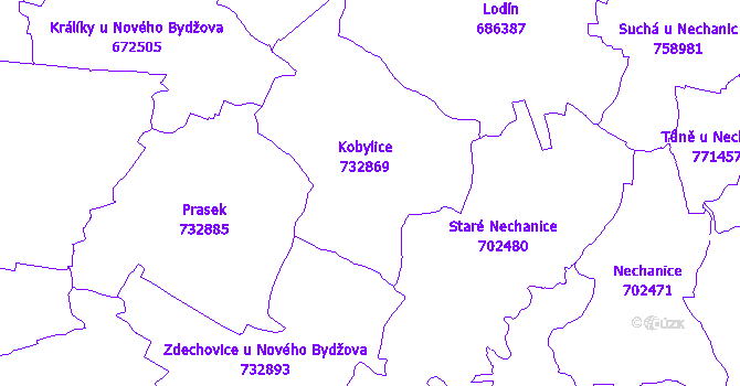 Katastrální mapa Kobylice