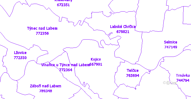 Katastrální mapa Kojice