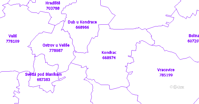 Katastrální mapa Kondrac