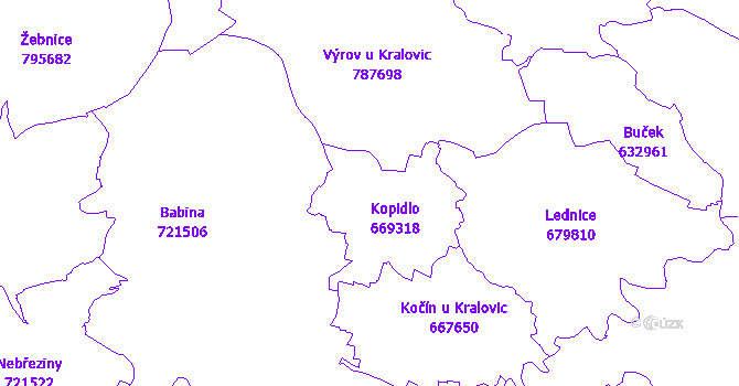 Katastrální mapa Kopidlo