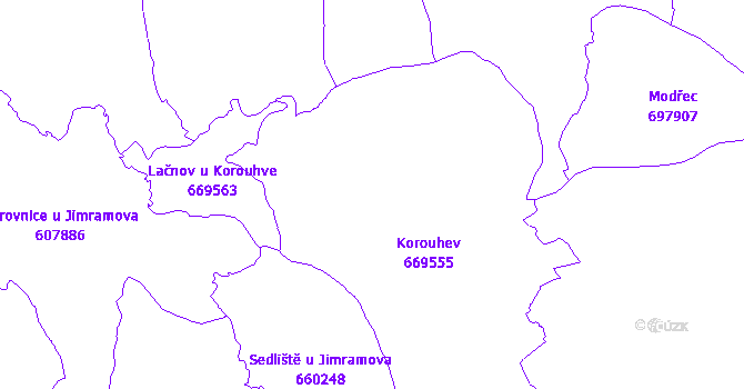 Katastrální mapa Korouhev