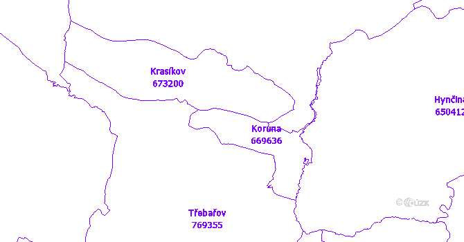 Katastrální mapa Koruna