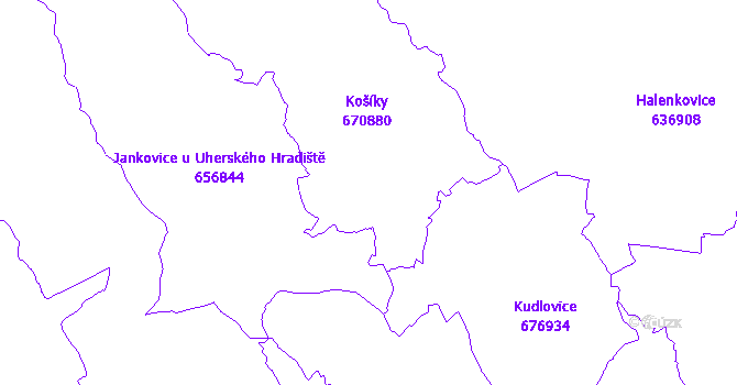 Katastrální mapa Košíky