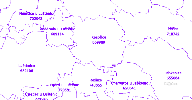 Katastrální mapa Kosořice