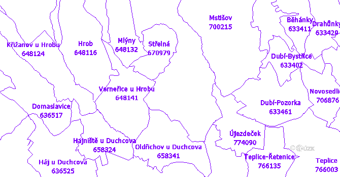 Katastrální mapa Košťany