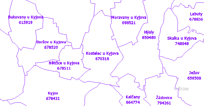 Katastrální mapa Kostelec