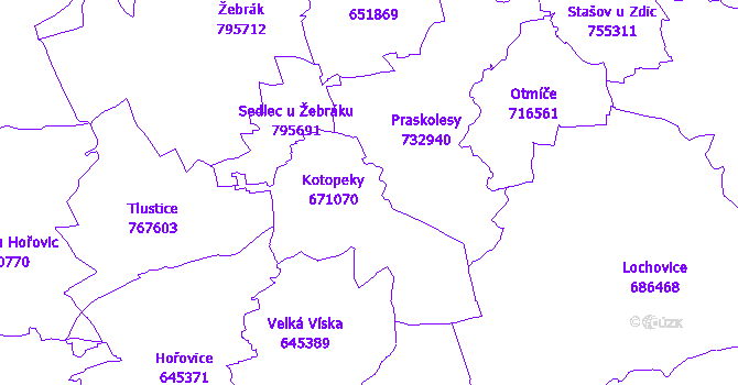 Katastrální mapa Kotopeky
