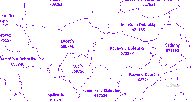 Katastrální mapa Kounov