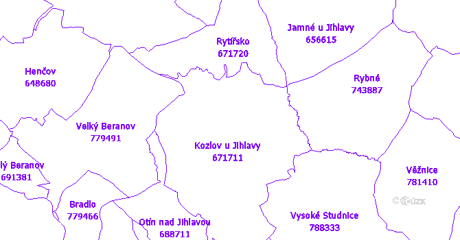Katastrální mapa Kozlov