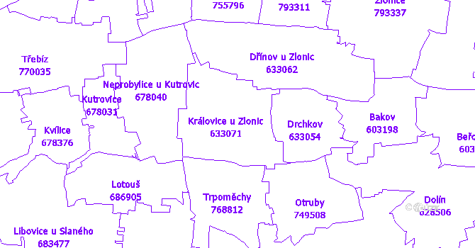 Katastrální mapa Královice