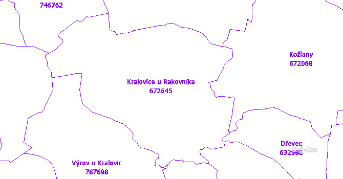 Katastrální mapa Kralovice