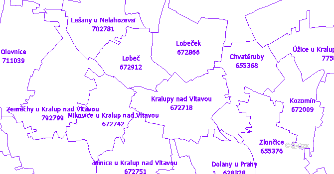 Katastrální mapa Kralupy nad Vltavou