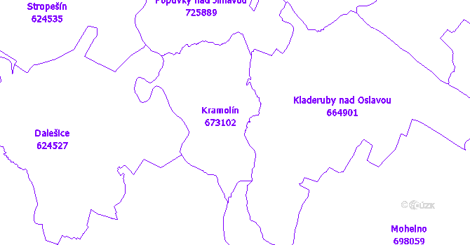 Katastrální mapa Kramolín