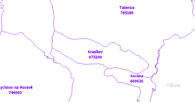 Katastrální mapa Krasíkov