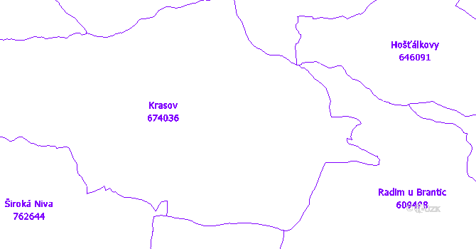 Katastrální mapa Krasov