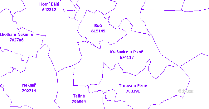 Katastrální mapa Krašovice