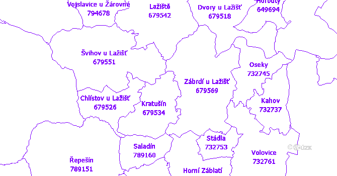 Katastrální mapa Kratušín