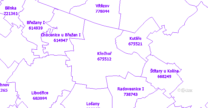 Katastrální mapa Křečhoř