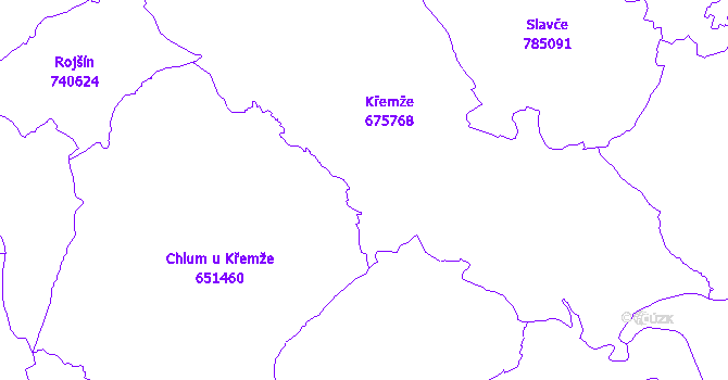 Katastrální mapa Křemže