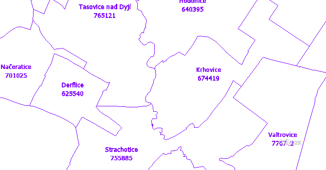Katastrální mapa Krhovice