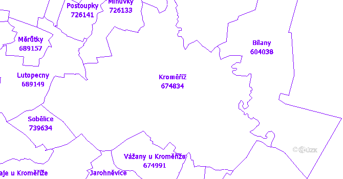 Katastrální mapa Kroměříž