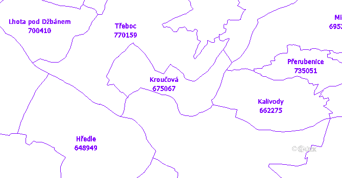 Katastrální mapa Kroučová