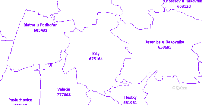 Katastrální mapa Krty