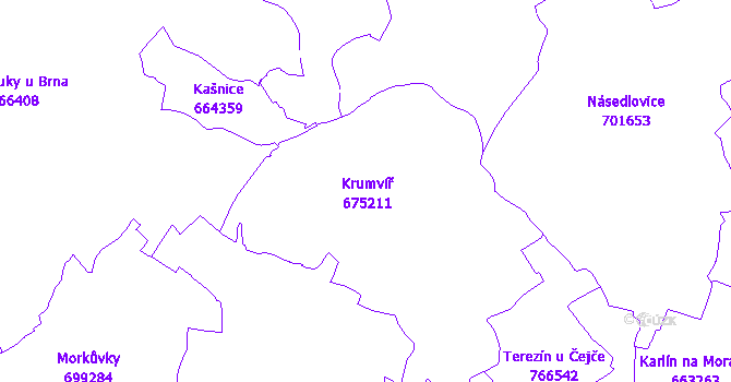 Katastrální mapa Krumvíř