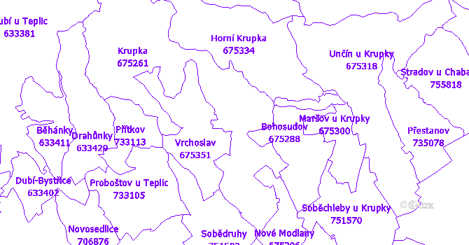 Katastrální mapa Krupka