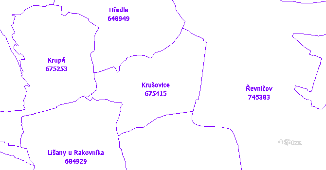 Katastrální mapa Krušovice