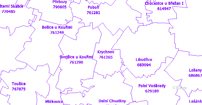 Katastrální mapa Krychnov